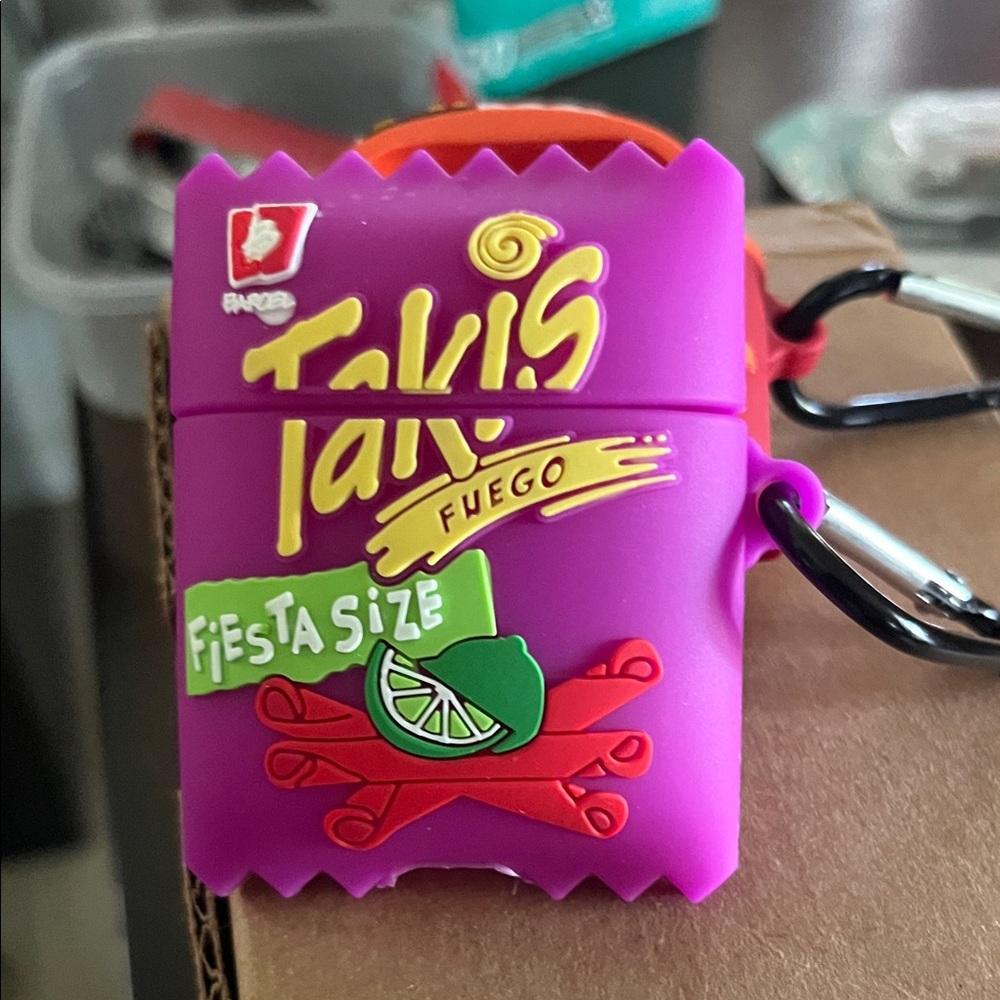 Tayis Fuego Fiesta Size AirPod Keychain Case - Bright Purple
